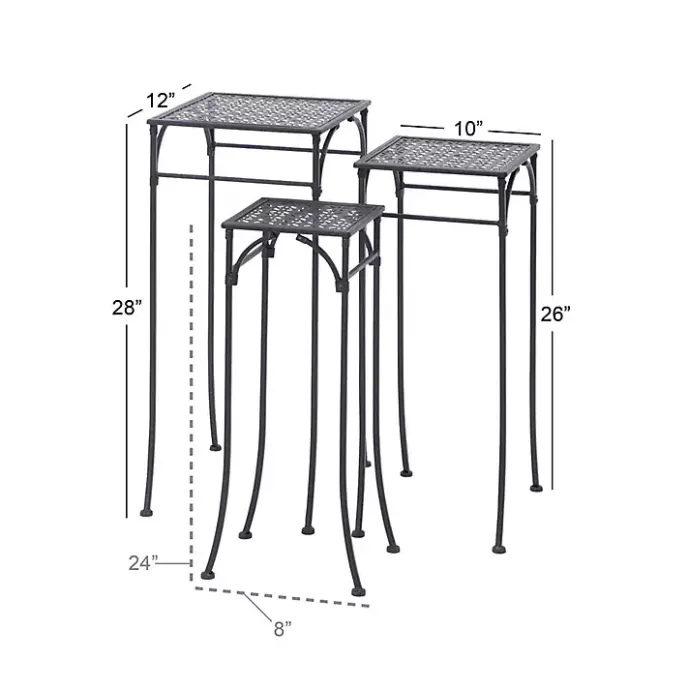 Clearance Kirklands Home Garden 3-pc. Plant Stand Set Black
