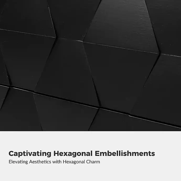 Kirklands Home Geometric 2-Drawer Charging Nightstand Black