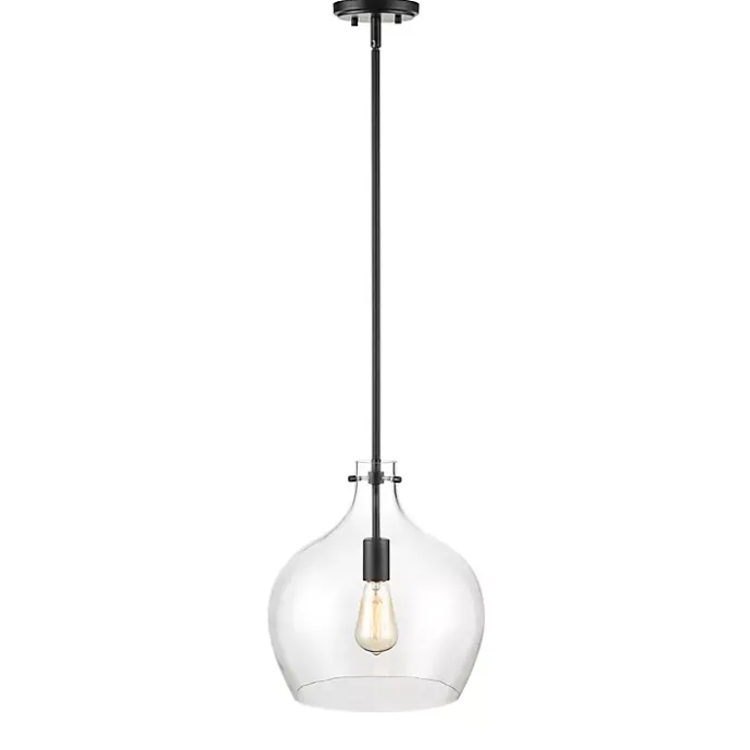 Best Kirklands Home Black Glass Globe Pendant Light