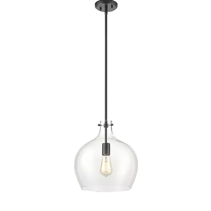 Best Kirklands Home Black Glass Globe Pendant Light