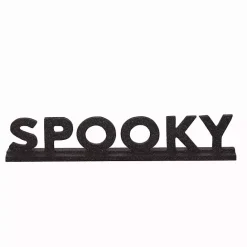 New Kirklands Home Glitter Spooky Tabletop Sign Black