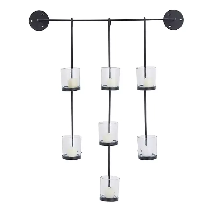 Sale Kirklands Home Hanging Glass Votive Wall Plaque Black