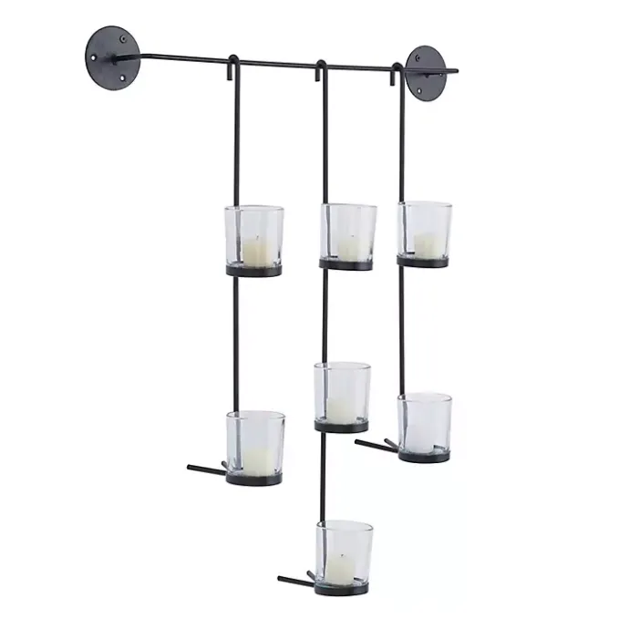 Sale Kirklands Home Hanging Glass Votive Wall Plaque Black