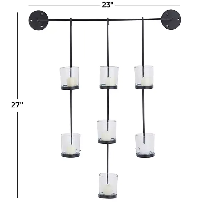 Sale Kirklands Home Hanging Glass Votive Wall Plaque Black