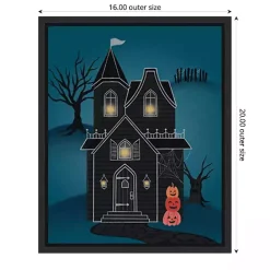 Best Kirklands Home Black Haunted House Framed Canvas Print