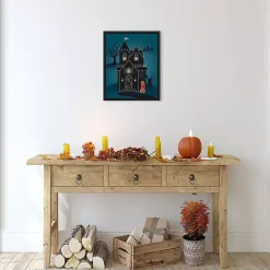 Best Kirklands Home Black Haunted House Framed Canvas Print