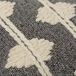 Best Kirklands Home Black Heathered Embroidered Diamond Throw Pillow