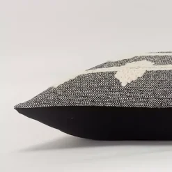 Best Kirklands Home Black Heathered Embroidered Diamond Throw Pillow