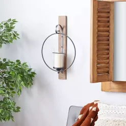 Discount Kirklands Home Black Hoop Glass Sleeve Wall Sconce, 24 in.