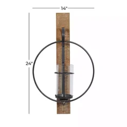 Discount Kirklands Home Black Hoop Glass Sleeve Wall Sconce, 24 in.