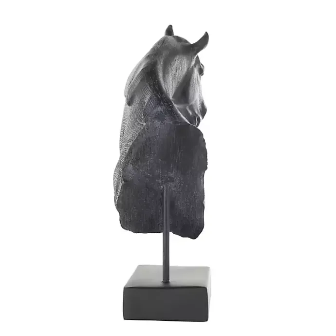New Kirklands Home Horse Head Resin Statue Black