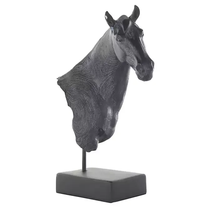 New Kirklands Home Horse Head Resin Statue Black