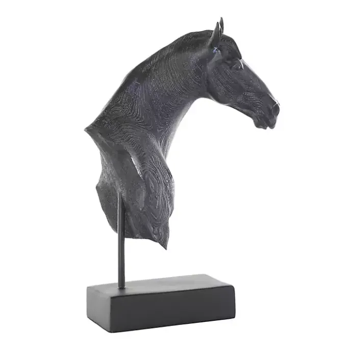 New Kirklands Home Horse Head Resin Statue Black