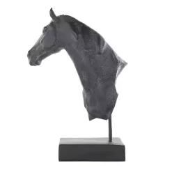 New Kirklands Home Horse Head Resin Statue Black