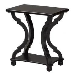 Clearance Kirklands Home Hourglass Wood Accent Table Black