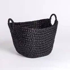 Sale Kirklands Home Hyacinth Basket with Handles Black