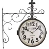 Discount Kirklands Home Black Iron Double Sided Scroll Wall Clock