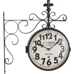 Discount Kirklands Home Black Iron Double Sided Scroll Wall Clock
