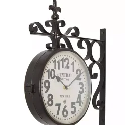 Discount Kirklands Home Black Iron Double Sided Scroll Wall Clock