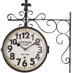 Discount Kirklands Home Black Iron Double Sided Scroll Wall Clock