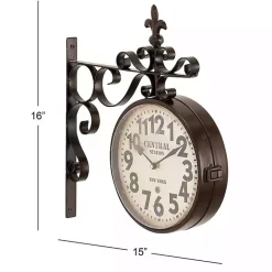Discount Kirklands Home Black Iron Double Sided Scroll Wall Clock