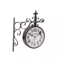 Discount Kirklands Home Black Iron Double Sided Scroll Wall Clock