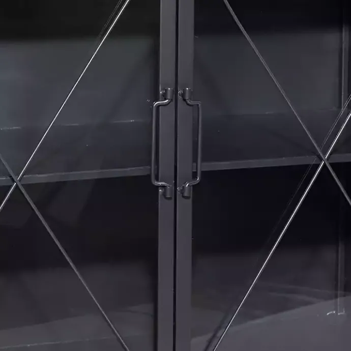 Online Kirklands Home Iron X-Panel Cabinet Black