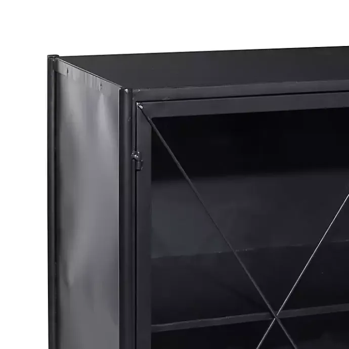 Online Kirklands Home Iron X-Panel Cabinet Black