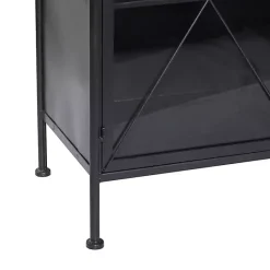 Online Kirklands Home Iron X-Panel Cabinet Black