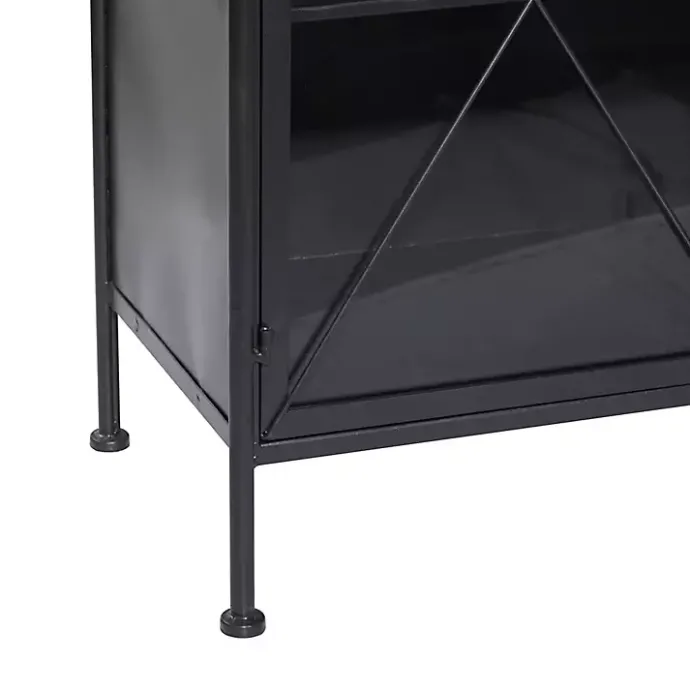 Online Kirklands Home Iron X-Panel Cabinet Black