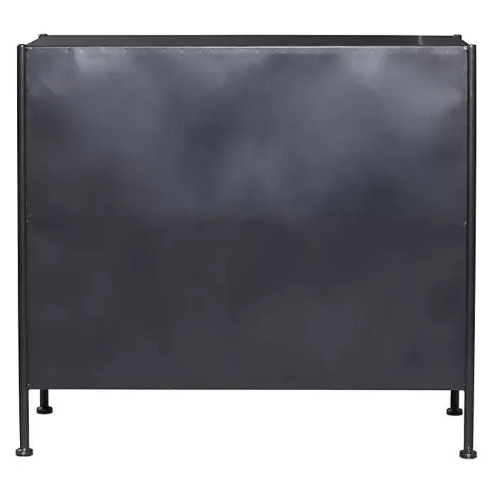 Online Kirklands Home Iron X-Panel Cabinet Black