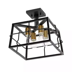 Discount Kirklands Home Ironhouse Flush Mount Light Black