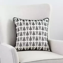 Best Kirklands Home Black Jacquard Trees Christmas Pillow