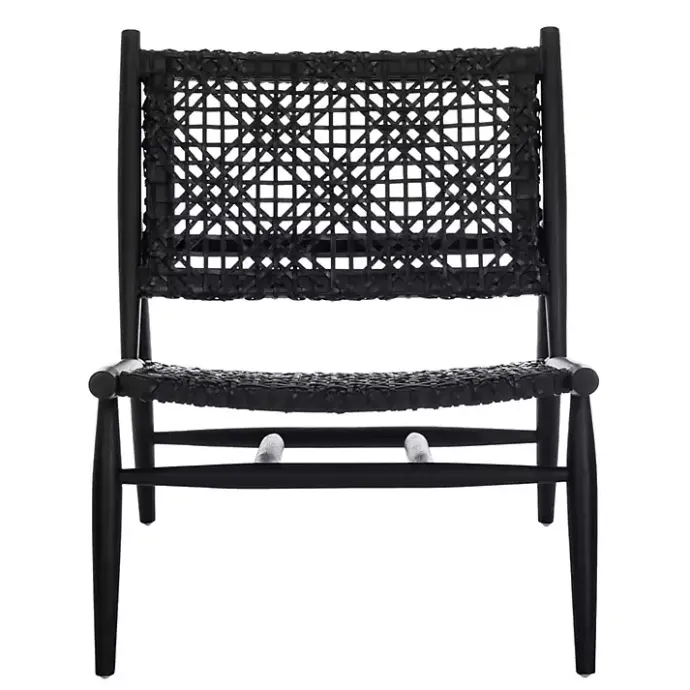 Kirklands Home Leather Woven Accent Chair Black