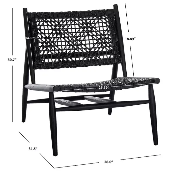 Kirklands Home Leather Woven Accent Chair Black