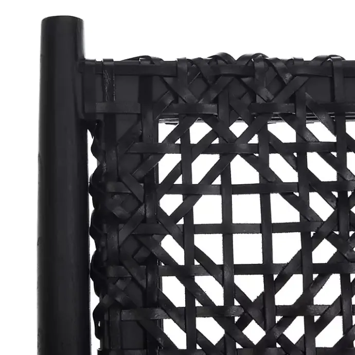 Kirklands Home Leather Woven Accent Chair Black