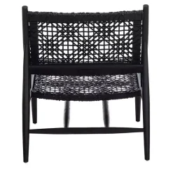 Kirklands Home Leather Woven Accent Chair Black