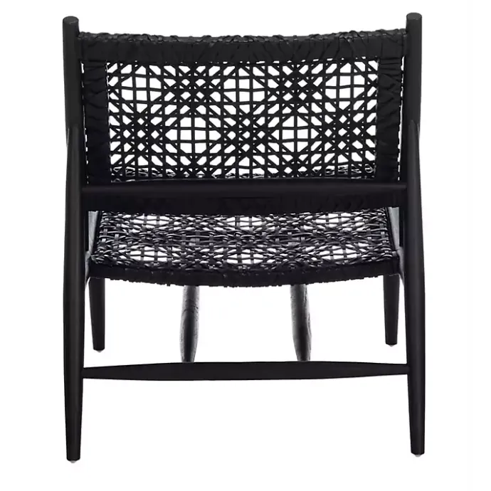 Kirklands Home Leather Woven Accent Chair Black