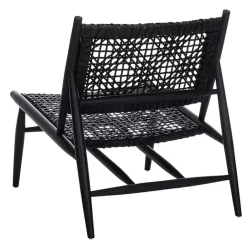 Kirklands Home Leather Woven Accent Chair Black