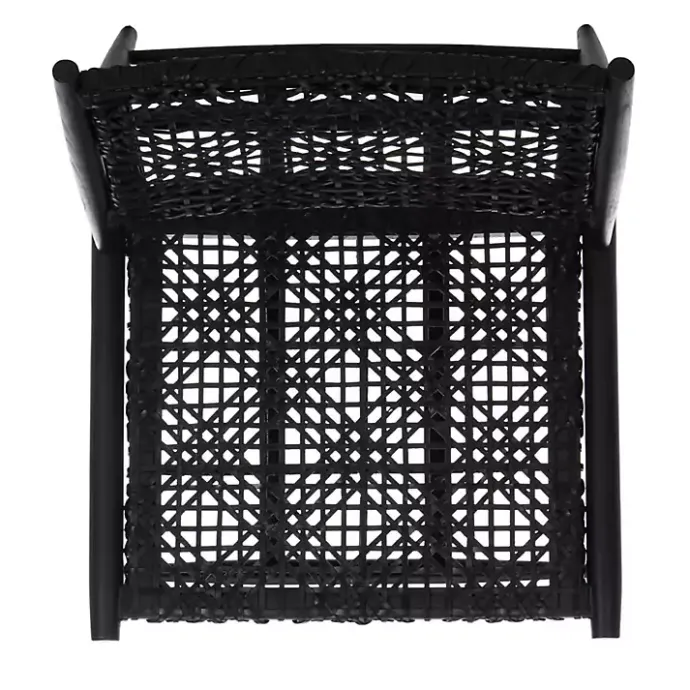 Kirklands Home Leather Woven Accent Chair Black