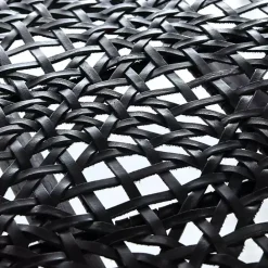 Kirklands Home Leather Woven Accent Chair Black