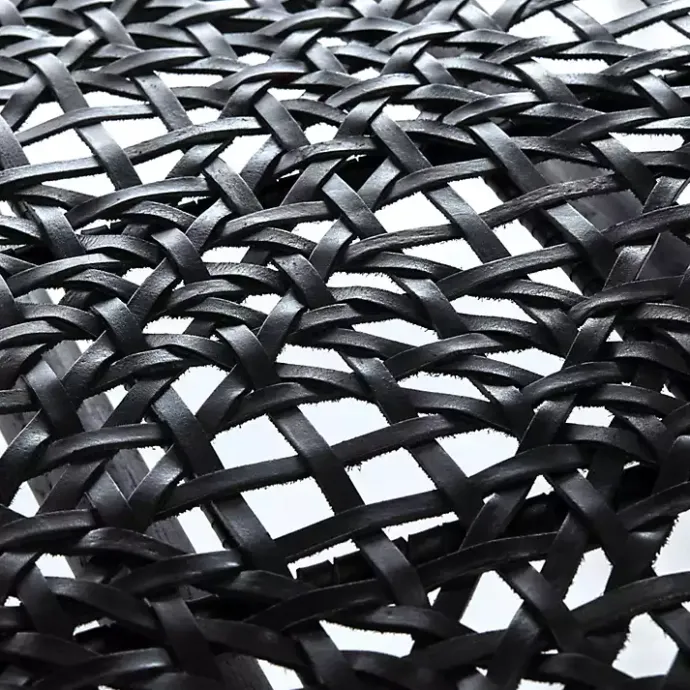 Kirklands Home Leather Woven Accent Chair Black