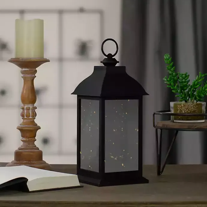 Best Kirklands Home LED Flickering Fairy Lights Lantern, 12 in. Black