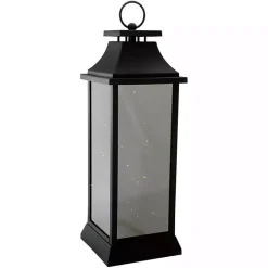 Kirklands Home LED Flickering Fairy Lights Lantern, 19 in. Black