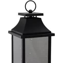 Kirklands Home LED Flickering Fairy Lights Lantern, 19 in. Black