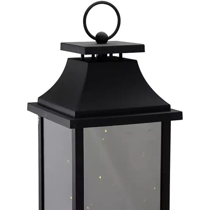 Kirklands Home LED Flickering Fairy Lights Lantern, 19 in. Black