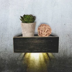 Outlet Kirklands Home Black LED Floating Shelf with Remote, 7 in.