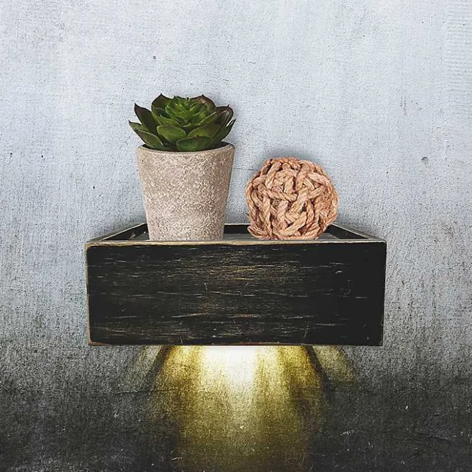 Outlet Kirklands Home Black LED Floating Shelf with Remote, 7 in.