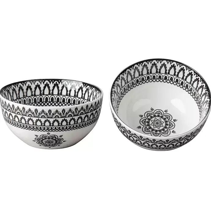 Hot Kirklands Home Black Lila Patterned 12-pc. Dinnerware Set