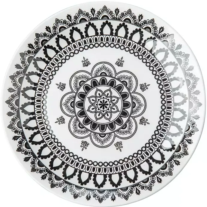 Hot Kirklands Home Black Lila Patterned 12-pc. Dinnerware Set